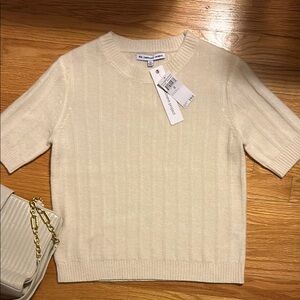 NWT THE CASHMERE PROJECT Short Sleeve Rib Crew Cashmere Sweater XS